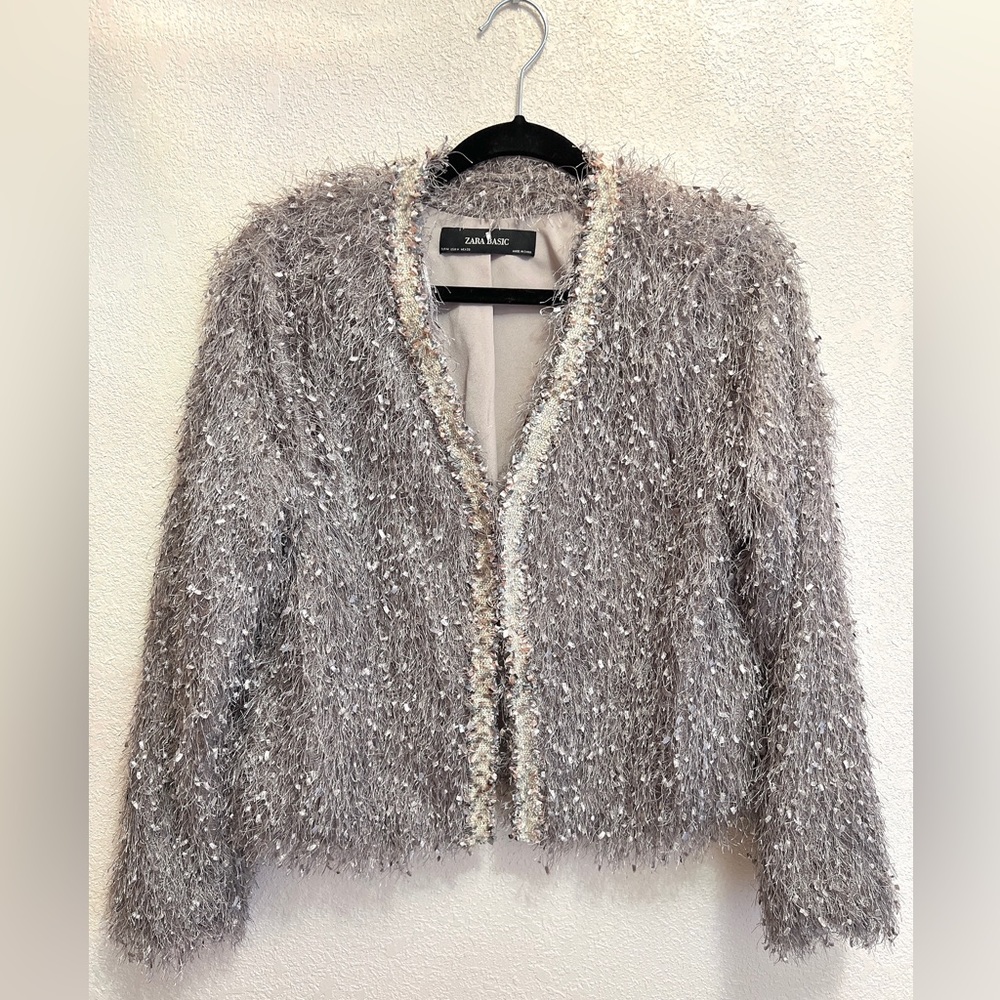 Zara Fuzzy Cardigan in Lilac